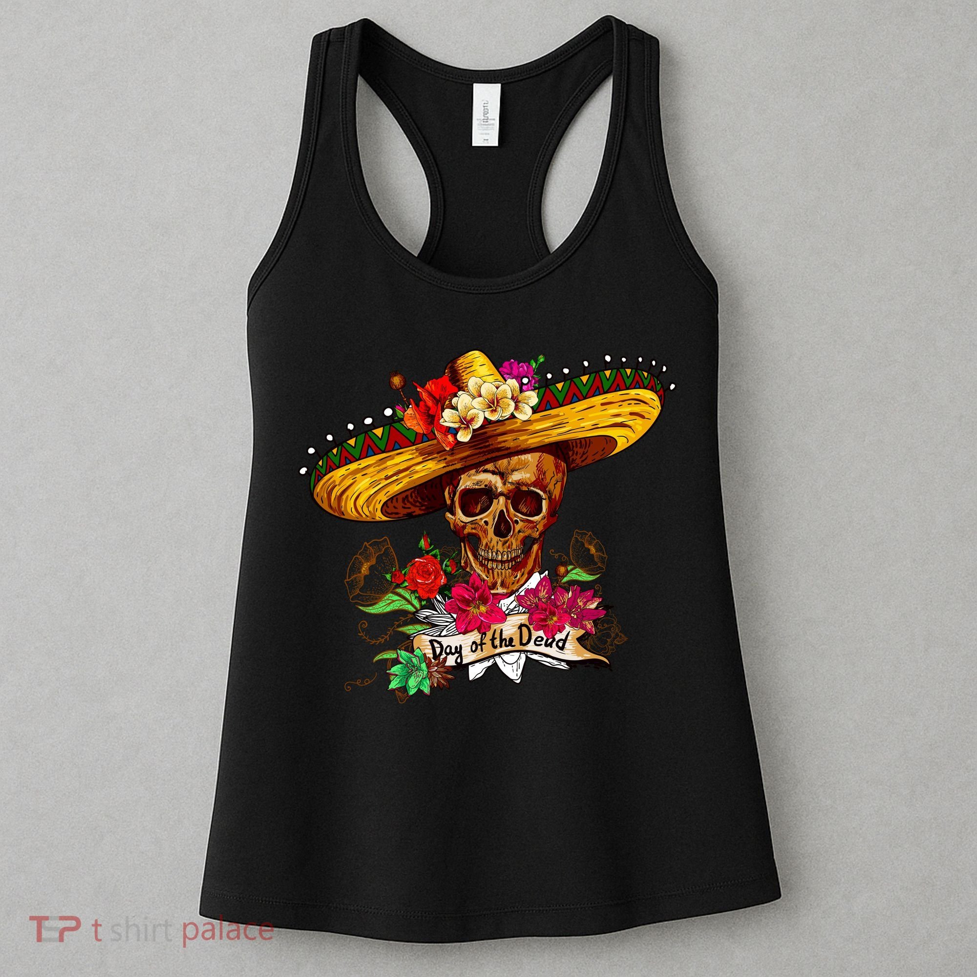 Day of the Dead Sugar Skull Sombrero Women's Tank Top