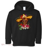 Day of the Dead Sugar Skull Sombrero Toddler Hoodie thumb 0