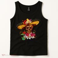 Day of the Dead Sugar Skull Sombrero Tank Top thumb 2