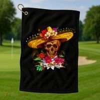 Day of the Dead Sugar Skull Sombrero Golf Towel thumb 1