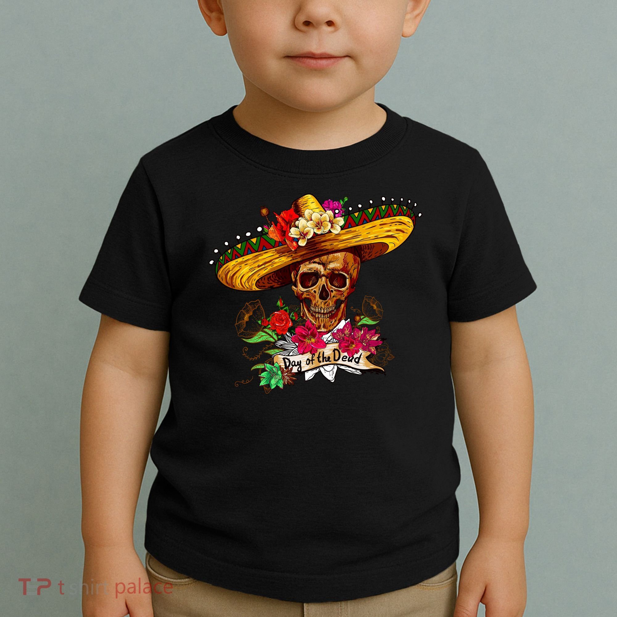 Day of the Dead Sugar Skull Sombrero Toddler T-Shirt