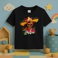 Day of the Dead Sugar Skull Sombrero Toddler T-Shirt thumb 3