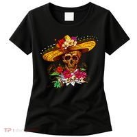 Day of the Dead Sugar Skull Sombrero Women's T-Shirt thumb 0