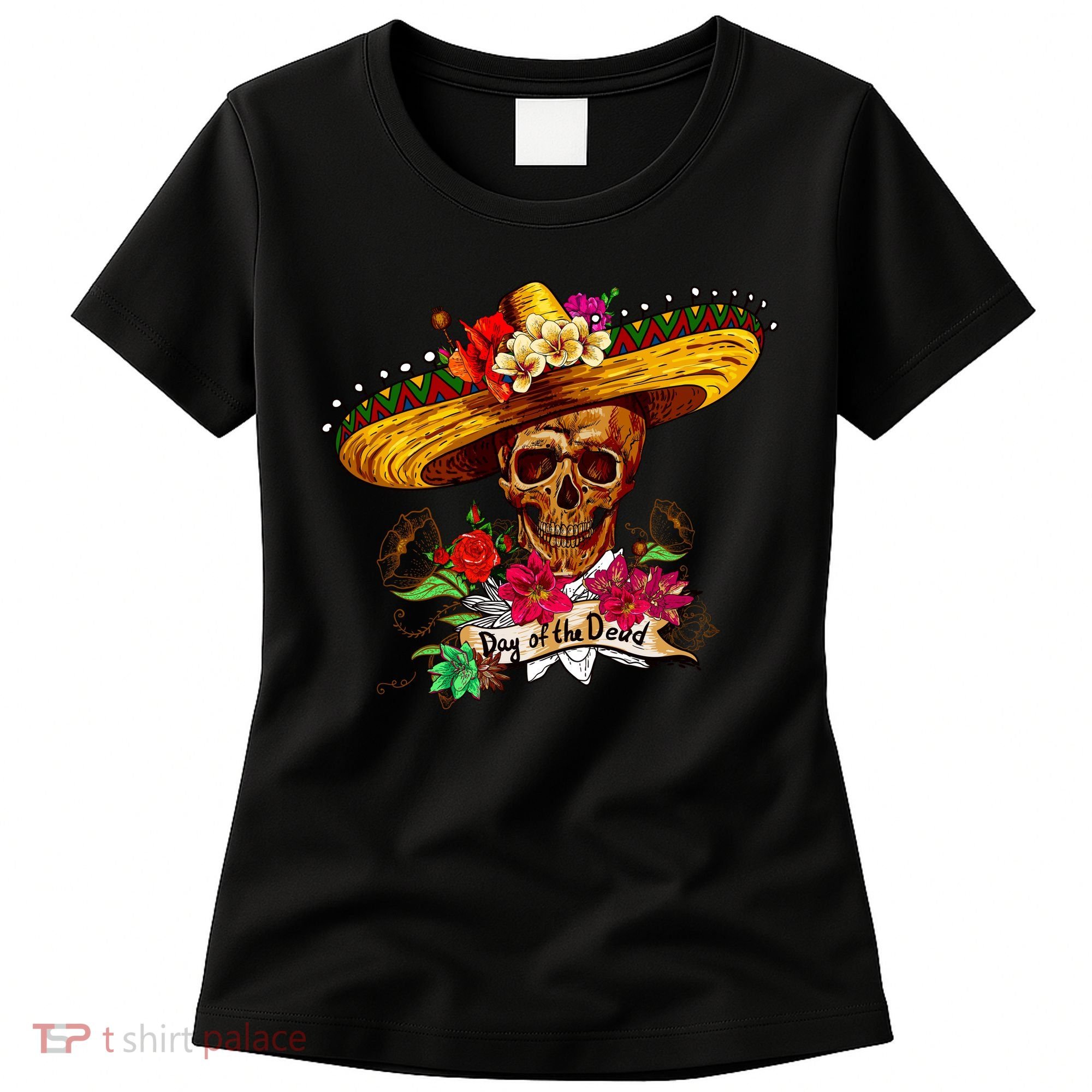 Day of the Dead Sugar Skull Sombrero Women's T-Shirt
