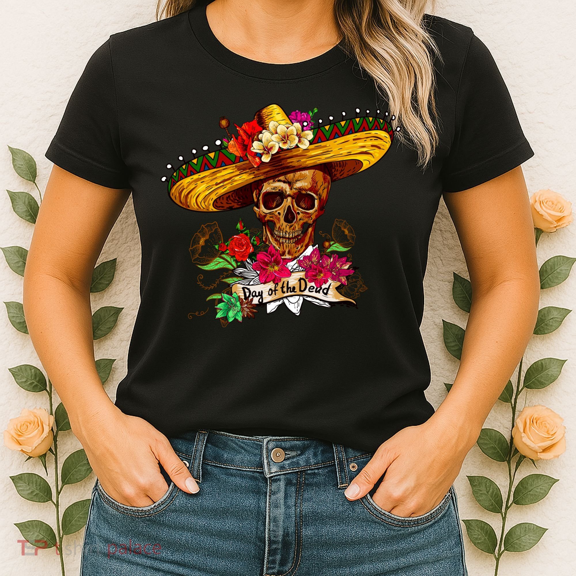 Day of the Dead Sugar Skull Sombrero Women's T-Shirt