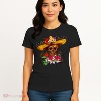 Day of the Dead Sugar Skull Sombrero Women's T-Shirt thumb 4