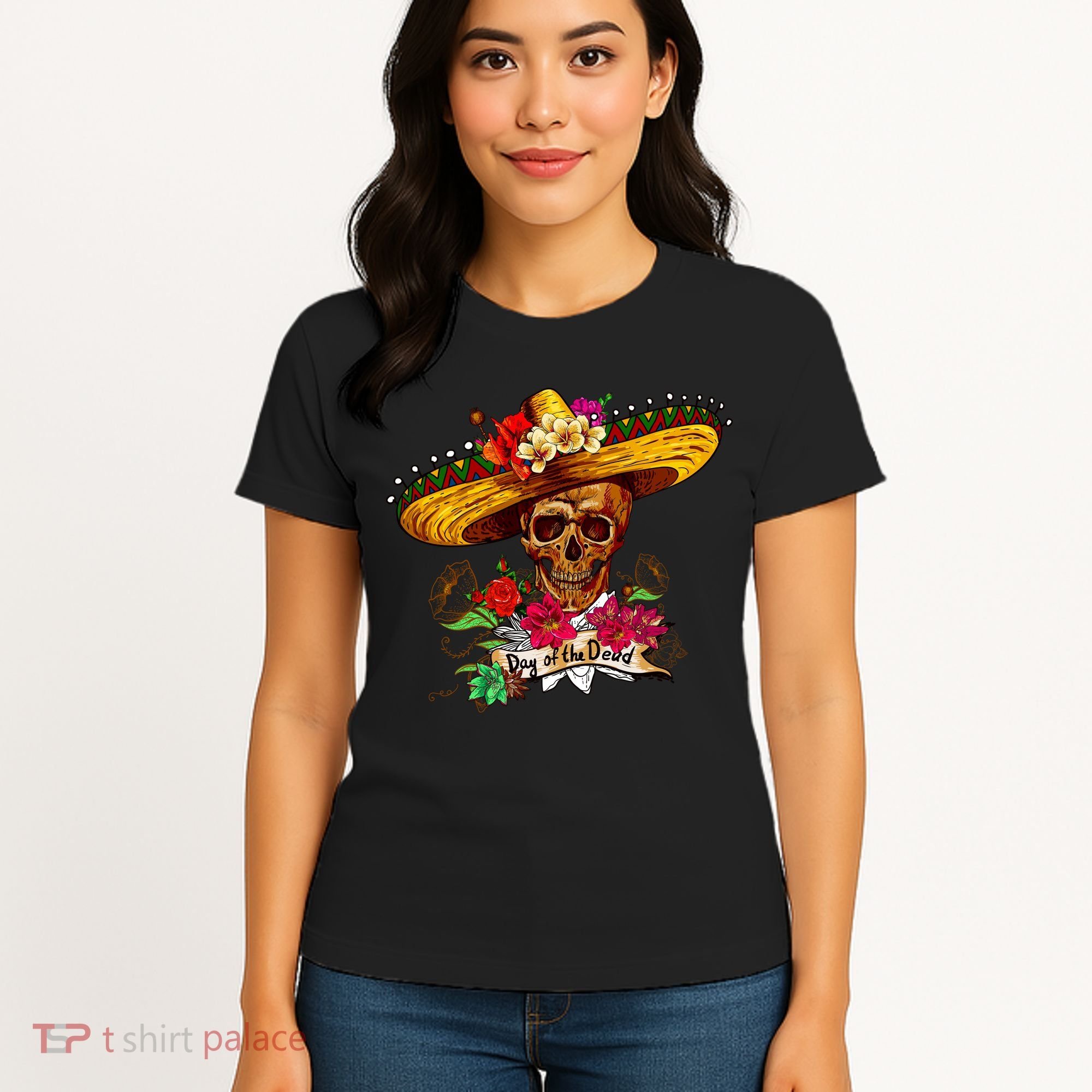 Day of the Dead Sugar Skull Sombrero Women's T-Shirt