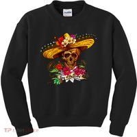 Day of the Dead Sugar Skull Sombrero Kids Sweatshirt thumb 0