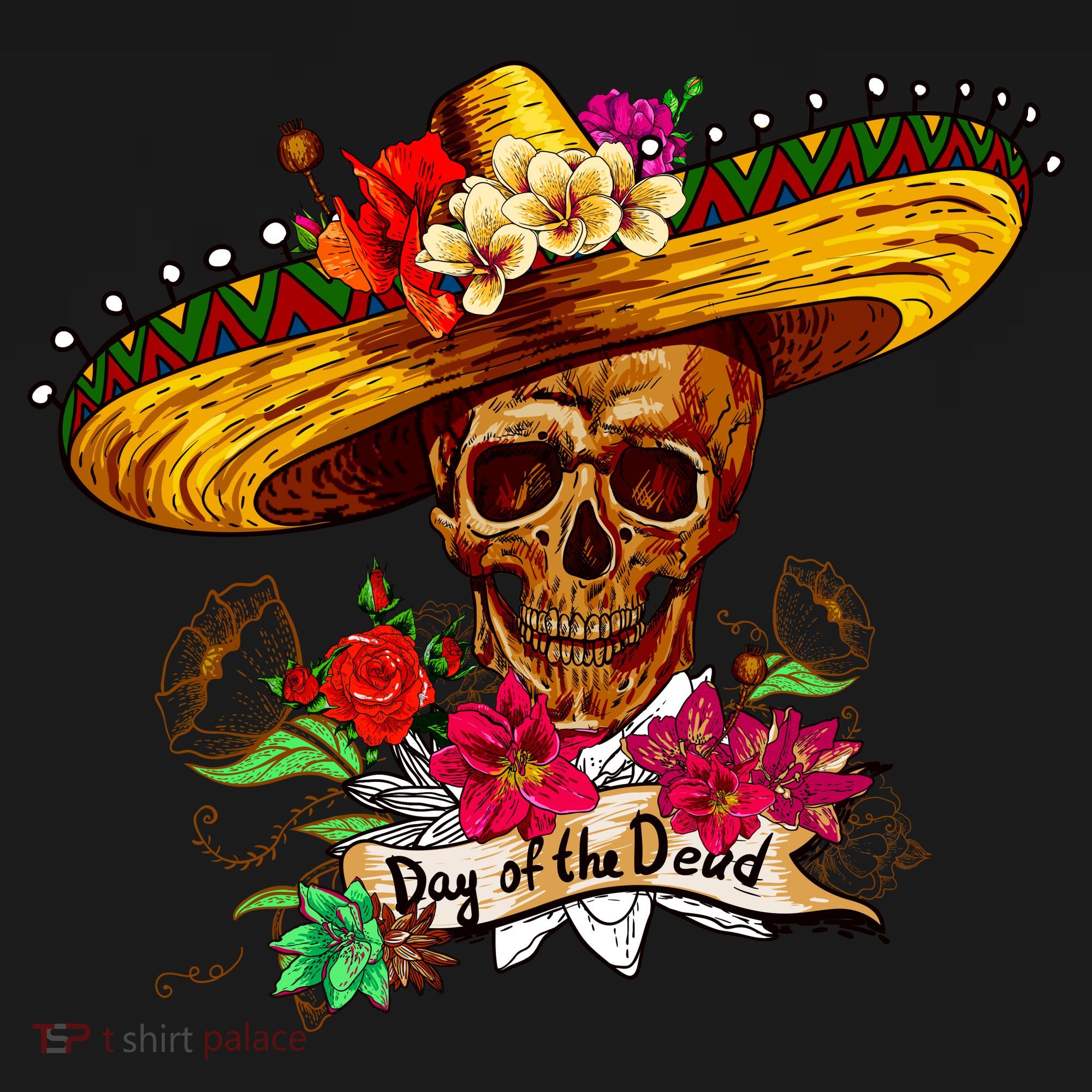 Day of the Dead Sugar Skull Sombrero Kids Sweatshirt
