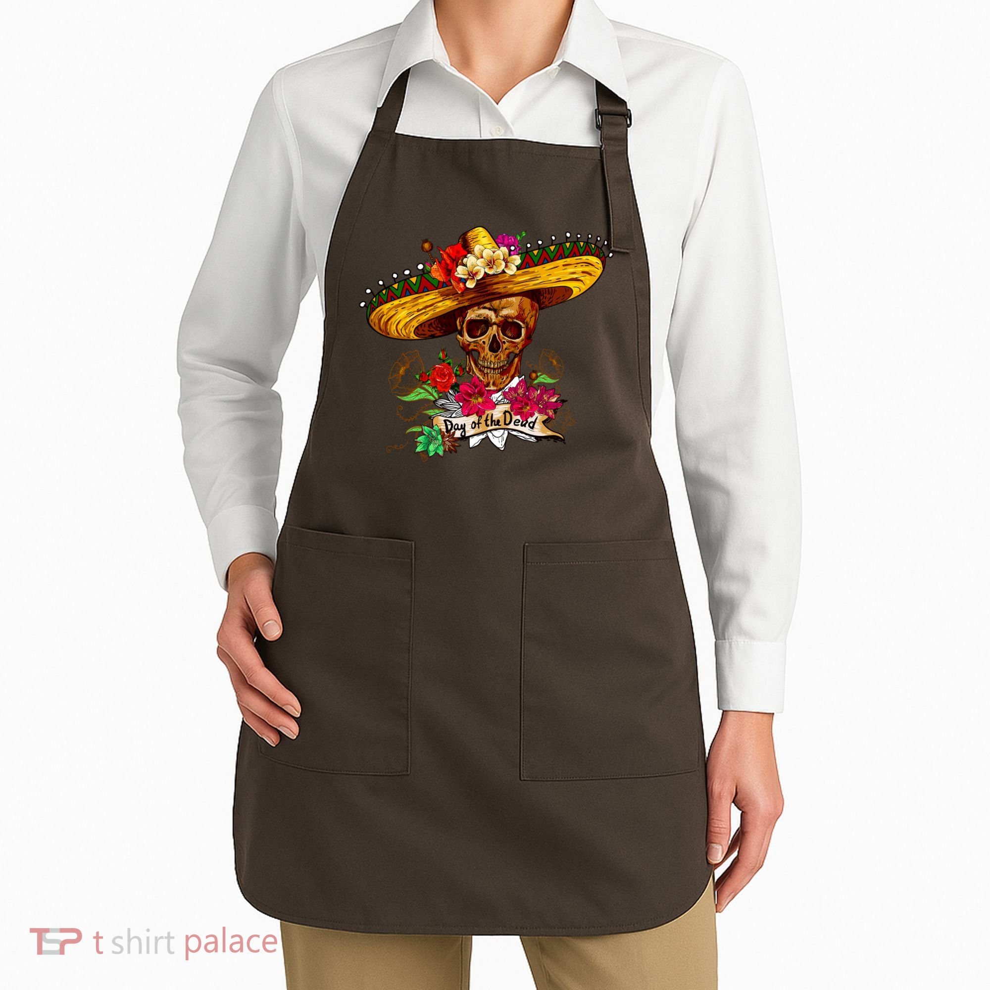 Day of the Dead Sugar Skull Sombrero Apron