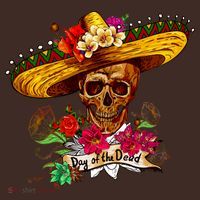 Day of the Dead Sugar Skull Sombrero Apron thumb 3