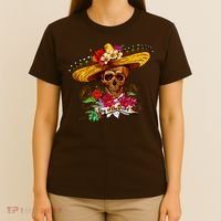 Day of the Dead Sugar Skull Sombrero T-Shirt thumb 4
