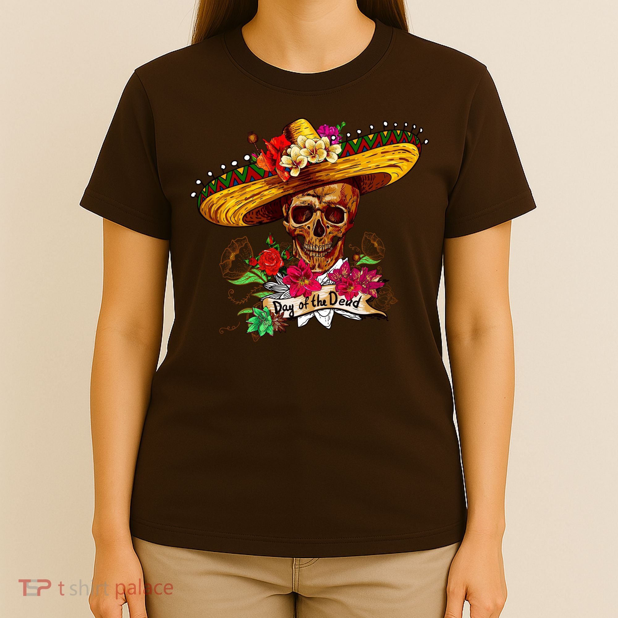 Day of the Dead Sugar Skull Sombrero T-Shirt