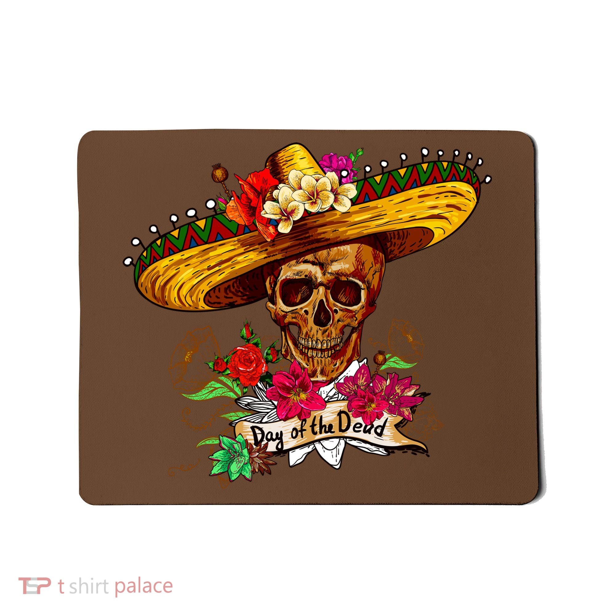 Day of the Dead Sugar Skull Sombrero Mousepad