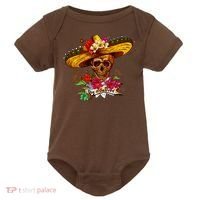 Day of the Dead Sugar Skull Sombrero Baby Bodysuit thumb 0