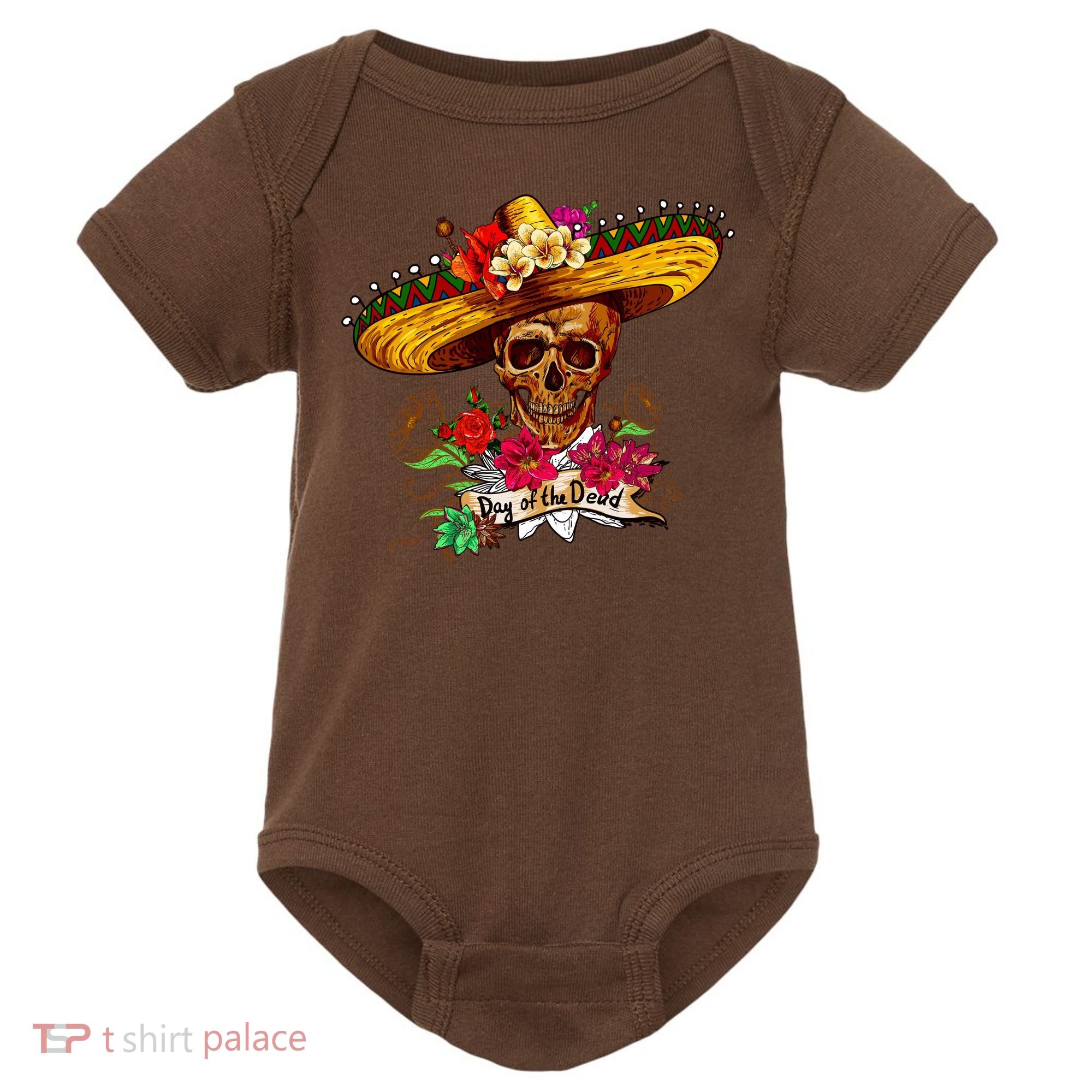 Day of the Dead Sugar Skull Sombrero Baby Bodysuit