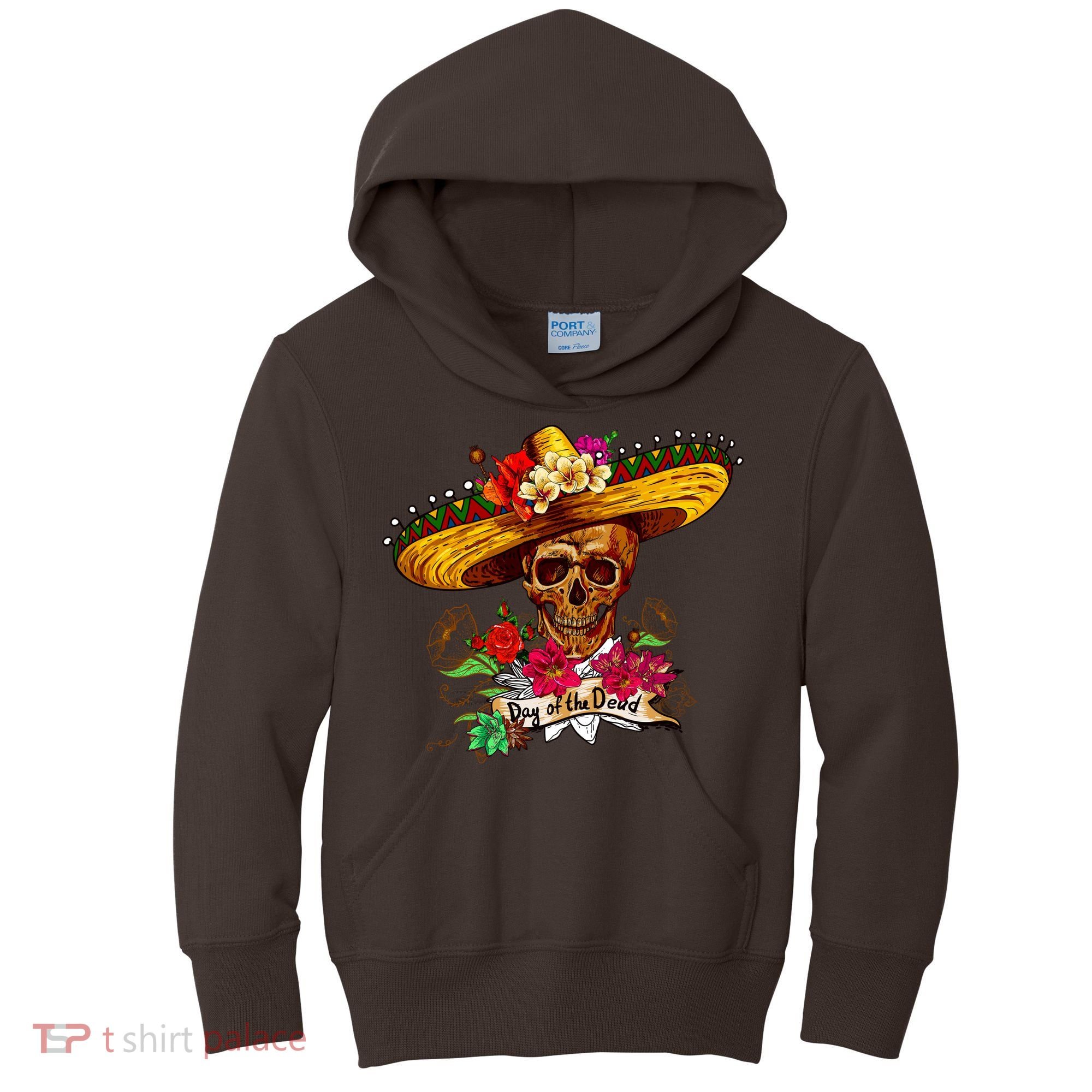 Day of the Dead Sugar Skull Sombrero Kids Hoodie