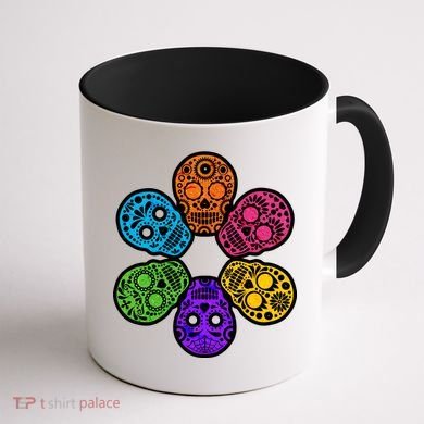 Day of the Dead Skulls Coffee Mug back