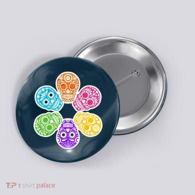 Day of the Dead Skulls Button