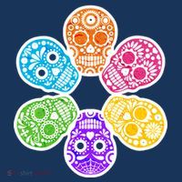 Day of the Dead Skulls Button thumb 1