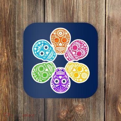 Day of the Dead Skulls Coaster