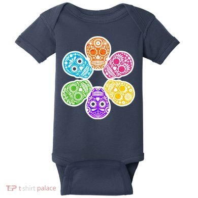 Day of the Dead Skulls Baby Bodysuit