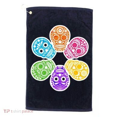 Day of the Dead Skulls Golf Towel