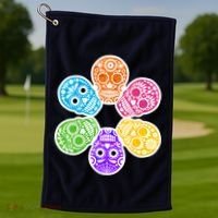 Day of the Dead Skulls Golf Towel thumb 1