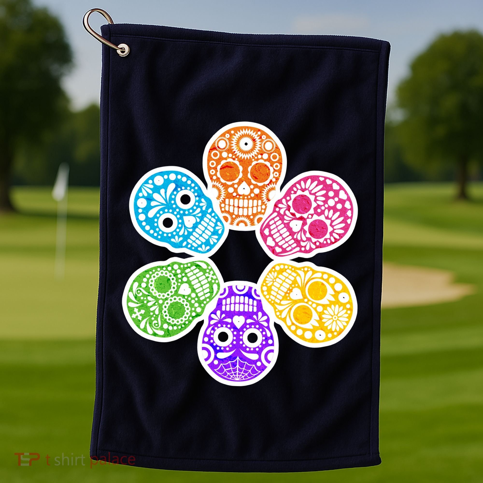 Day of the Dead Skulls Golf Towel
