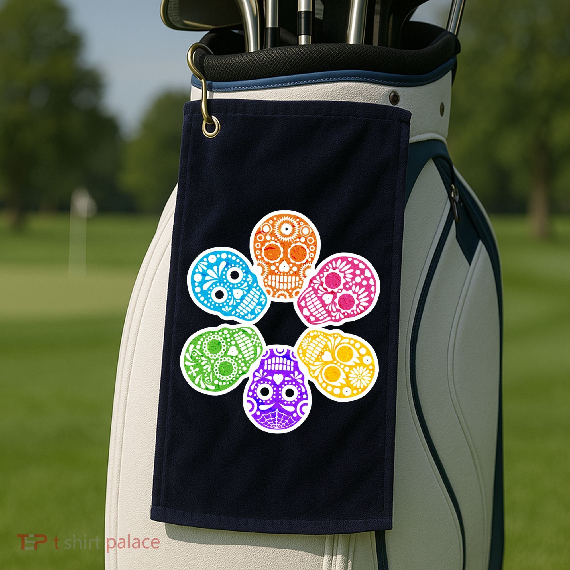 Day of the Dead Skulls Golf Towel