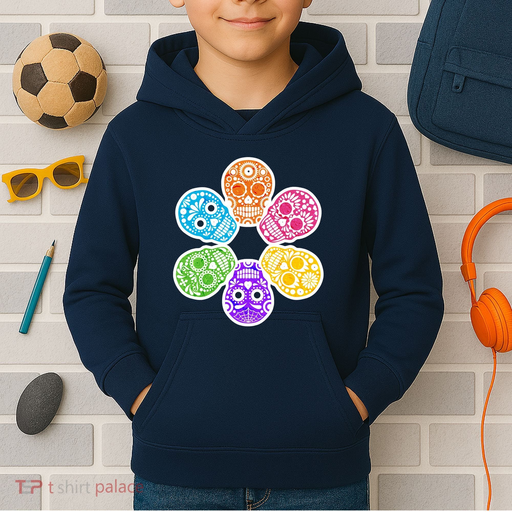 Day of the Dead Skulls Kids Hoodie