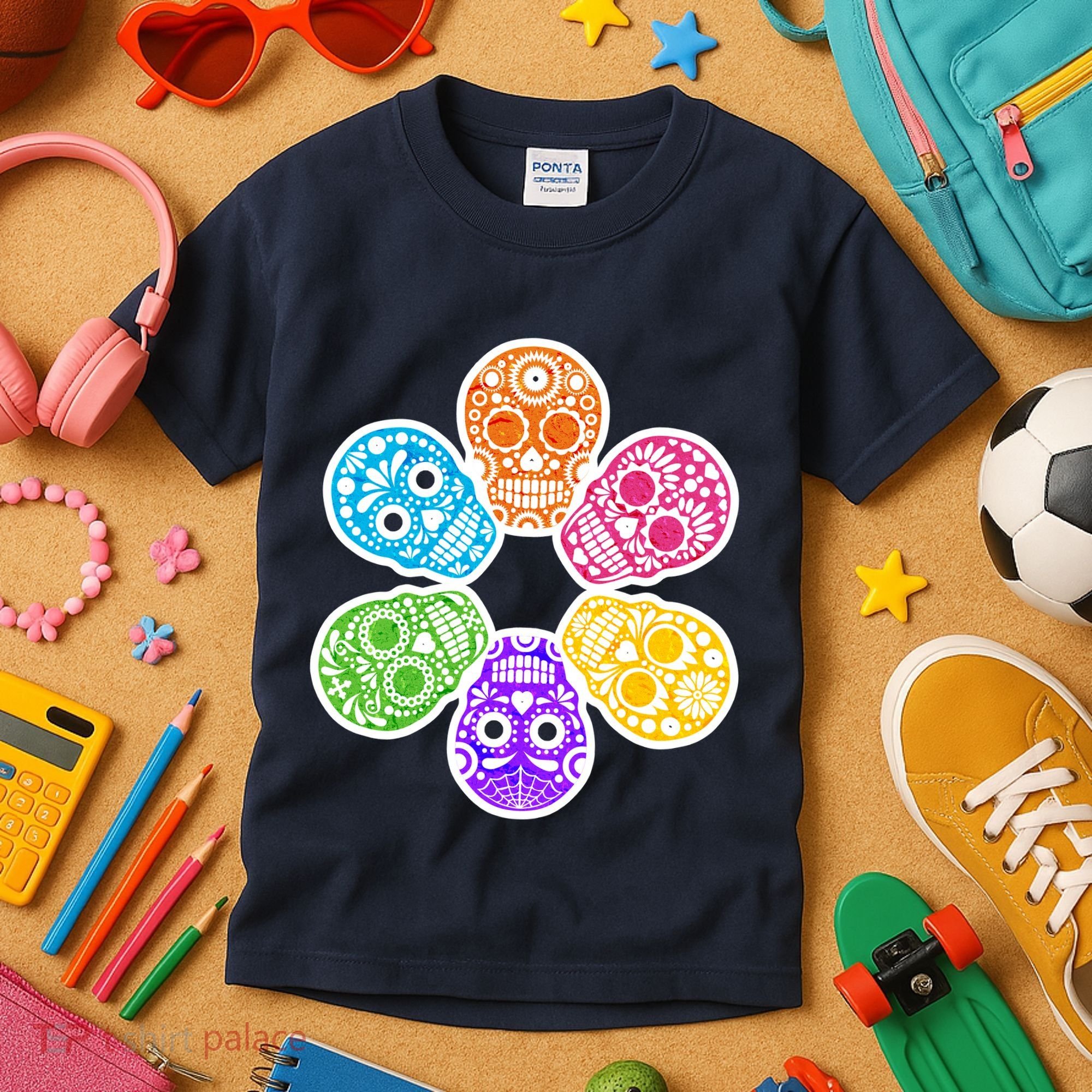 Day of the Dead Skulls Kids T-Shirt