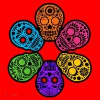 Day of the Dead Skulls Santa Hat thumb 1
