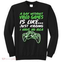 Day Without Video Games Just Kidding I Have No Idea Sweatshirt thumb 0