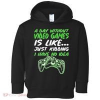 Day Without Video Games Just Kidding I Have No Idea Toddler Hoodie thumb 0