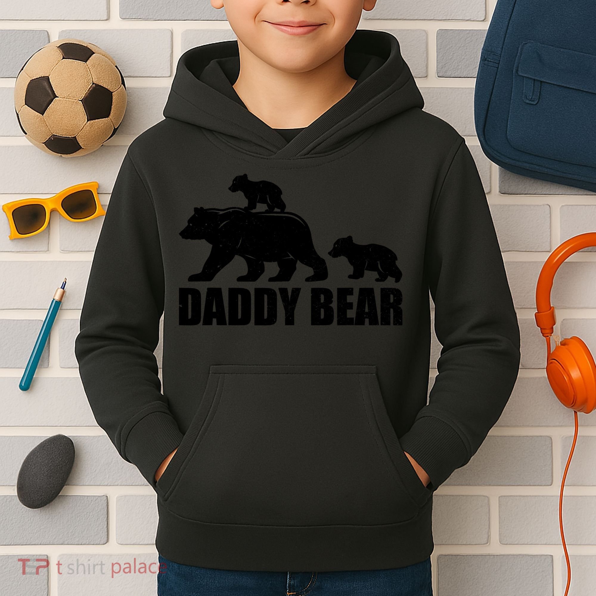 Daddy Bear 2 Cubs Daddy Bear Twin T Dad 2 T Kids Hoodie