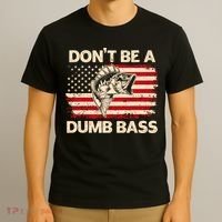 DonT Be A Dumb Bass Vintage Usa Flag Funny Bass Fishing T-Shirt thumb 3