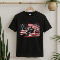 Dirt Bike American Flag Motocross Biker 4th Of July T-Shirt thumb 2