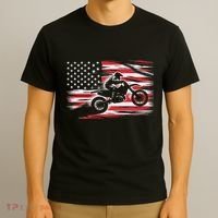 Dirt Bike American Flag Motocross Biker 4th Of July T-Shirt thumb 3