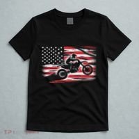 Dirt Bike American Flag Motocross Biker 4th Of July T-Shirt thumb 5