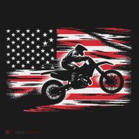 Dirt Bike American Flag Motocross Biker 4th Of July Women's Hoodie thumb 2