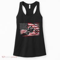 Dirt Bike American Flag Motocross Biker 4th Of July Women's Tank Top thumb 0