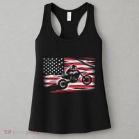 Dirt Bike American Flag Motocross Biker 4th Of July Women's Tank Top thumb 3