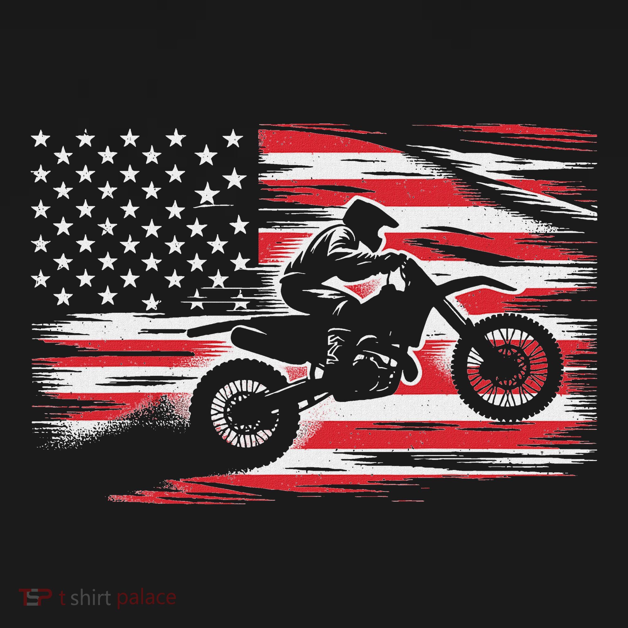 Dirt Bike American Flag Motocross Biker 4th Of July Women's Tank Top