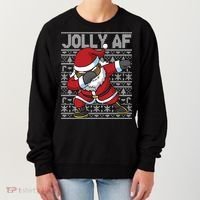 Dabbing Black African American Santa Claus Jolly Af Funny Great Gift Women's Sweatshirt thumb 0