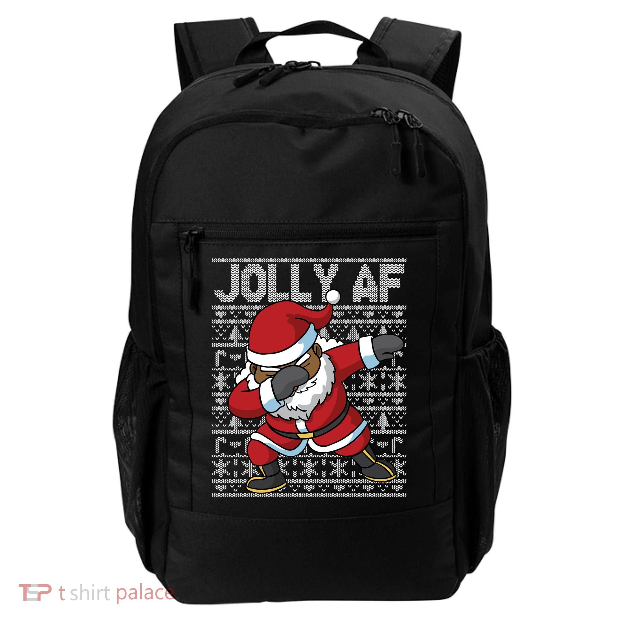 Dabbing Black African American Santa Claus Jolly Af Funny Great Gift Backpack