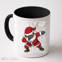 Dabbing Black African American Santa Claus Jolly Af Funny Great Gift Coffee Mug thumb 0