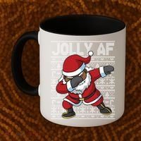 Dabbing Black African American Santa Claus Jolly Af Funny Great Gift Coffee Mug thumb 2