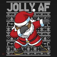 Dabbing Black African American Santa Claus Jolly Af Funny Great Gift Women's Hoodie thumb 2
