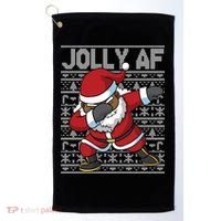 Dabbing Black African American Santa Claus Jolly Af Funny Great Gift Golf Towel thumb 0